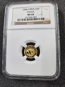 ๐ 1988 China Gold Panda 1/20 oz 5 Yuan Chinese Coin NGC MS68 - Picture 1 of 4