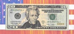 2009 U.S. $20 FRN, STAR NOTE, Green Seal, JB01852731*, Lightly Circulated - Picture 1 of 2