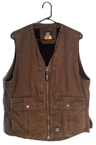 Berne Mens Bark Medium Echo One Zero Vest CCW Fleece Lined Warm Heavy Duty - Picture 1 of 18