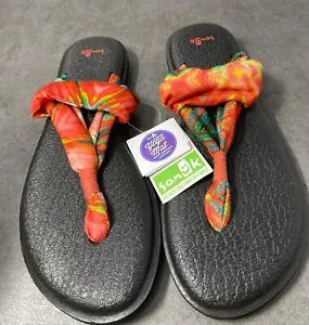 Sandali da yoga Sanuk Rainbow Tie Dye Sling Back taglia 9 comodi piedi nudi minamalisti - Foto 1 di 4