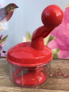 Tupperware RED Quick Chef Food Processor Chop Chopper Spin Blend Whisk Mix