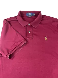 Ralph Lauren Polo Shirt Mens XL Maroon Pima Cotton Soft Touch Pony Golf Adult - Picture 1 of 10