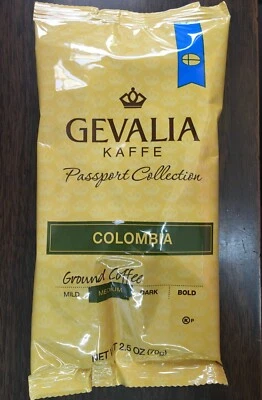 1 ESTUCHE / 24 BOLSAS DE GEVALIA CAFÉ MOLIDO COLECCIÓN PASAPORTE COLOMBIA MED Foto 1 de 2
