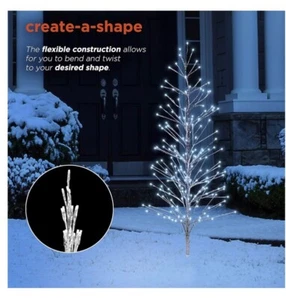 Alpine Corporation 60” Indoor/ Outdoor Lighted Christmas tree, silver . - Picture 1 of 7