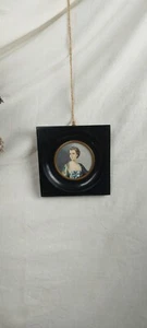 Portrait Miniature de Madame de Pompadour, Tondo Peinte Signée MAD, fin XIXème - Foto 1 di 10