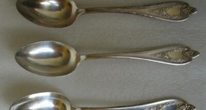 3 ANTIQUE FLATWARE Rogers Old Colony PATTERN SILVERPLATE Large Serving Spoons 🍴 - Picture 1 of 4