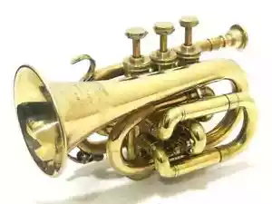 Antik Taschentrompete Bugle Flügelhorn Messing Genuss Mundstück Maritim Geschenk - Bild 1 von 5