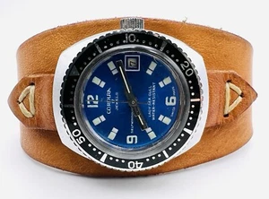 Cordura Sea-Gull Lady's 17J Self-Wind DIVER WATCH Swiss Runs Leather Band Strap - Picture 1 of 11