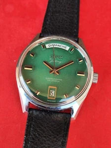 Vintage CAMY Jet King Green Dial Automatic 25 Jewels AS:1882 Mens Watch _3564 - Picture 1 of 18