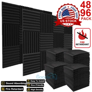 48~96 PACK 12"X12"X1" Acoustic Foam Panel Wedge Studio Soundproofing Wall Tiles - Picture 1 of 23