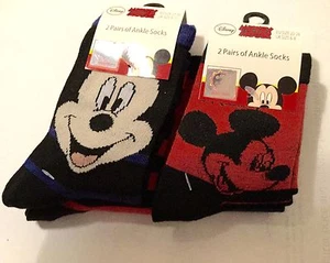 2 Pack Boys Socks with Mickey Mouse detail 6-8, 9-11, 12-2 - Picture 1 of 4