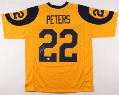 Camiseta deportiva firmada por Marcus Peters de Los Angeles Rams (JSA COA) 2xPro Bowl (2015,2016) Foto 1 de 4