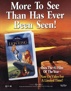 1995 Lion King Promo: More to See Than Has Ever Been Seen Vintage Print Ad