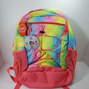 Backpack 15" Wonder Nation Neon Kid Book bag NEW with tags Tie-dye Look Pastel - Picture 1 of 4