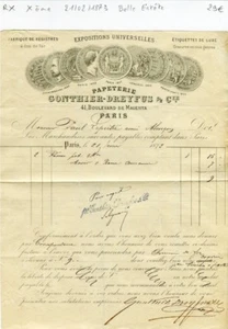 Paris X ème 41 Boulevard de Magenta  - Belle Entête d'une Papeterie  21/02/1873 - Picture 1 of 1