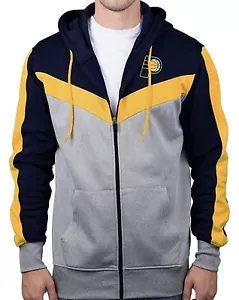 Ultra Game NBA Pacers Men’s Full Zip Soft Fleece Sweatshirt Hoodie Jacket Small - Picture 1 of 2
