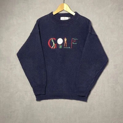 Suéter de Golf Bill Blass Para Hombre Grande Azul Marino Enmarcado a Mano Abuelo Hecho en EE. UU. De Colección Tejido Foto 1 de 4