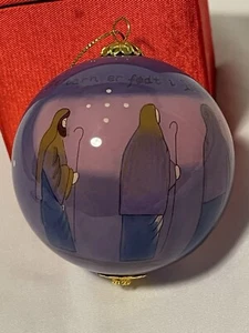 Krippe Glas Ornament aus Norwegen im Originalkarton - Heilige Familie & Weise Männer - Bild 1 von 7