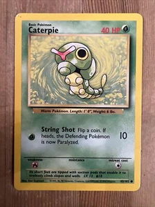 CATERPIE 45/102 Common Base Set WOTC 1999 Pokemon - LP - Picture 1 of 2