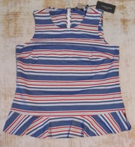 Tommy Hilfiger Tank Blouse Small NWT Suit Separates Striped Red White Blue - Picture 1 of 11