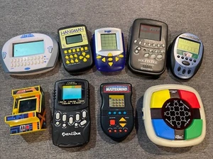 Handheld Electronic Video Game Lot of 11, Mini Wizard, Mastermind, Poker, Arcade - Picture 1 of 8