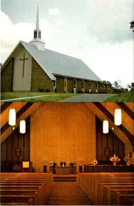 Ovid, NY New York OVID FÖDERIERTE KIRCHE ~ INNENAUSSTATTUNG Seneca County Religion Postkarte - Bild 1 von 2