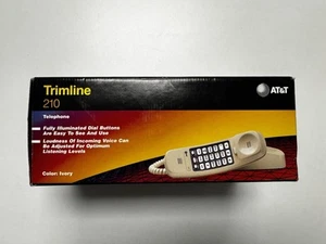 AT&T Trimline Telephone 210 Corded Wall Desk Phone Ivory Beige Illuminated NEW - Zdjęcie 1 z 18