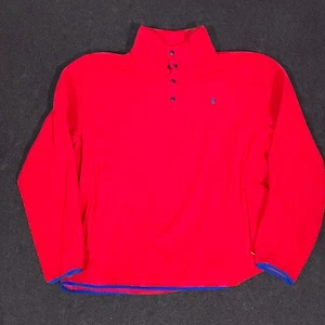 Polo Ralph Lauren Performance Snap Fleece Pullover Mens XL Red Sweater Pony Logo - Picture 1 of 11