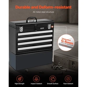 Portable Metal Tool Box 520mm with 4 Drawers Heavy Duty Organizer Storage - Picture 1 of 7