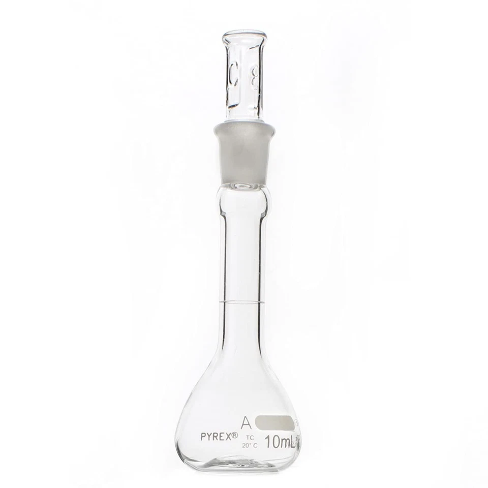 PYREX 5640-10, 10mL Volumetric Flasks w/ Glass Stopper, Class A - Image 1 of 1