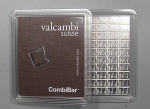 Barra de plata de 100 gramos - Valcambi sellada 100x1 gramos barra combinada de plata con tarjeta de ensayo - Imagen 1 de 10