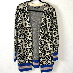 Revolve Central Park West Oversized Leopard Nio Chunky Knit Cardigan XS Striped - Picture 1 of 9