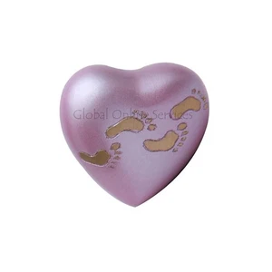 Kinder Pfotenabdrücke Sutton Rose Herz Andenken Einäscherung Behälter für Asche - Bild 1 von 7