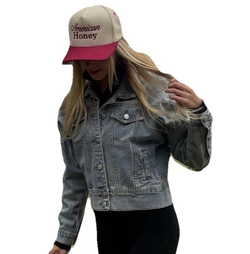 VETEMENTS Giacca jeans blu B denim donna tg med western leggera country cotone glam casual