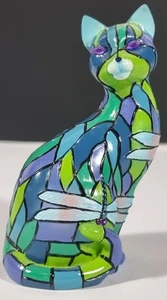 Hamilton Collection Dragonfly Cat Figurine Purr-Fect Reflections Tiffany - Bild 1 von 4