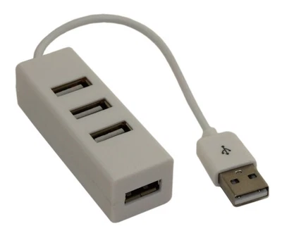 6inch USB 2.0 4 Port Hub  Non-Powered  White - Image 1 of 2
