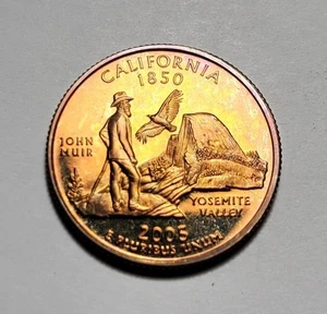 TONED 2005 S CALIFORNIA STATE WASHINGTON QUARTER CLAD PROOF UNC #P2309 - Bild 1 von 2