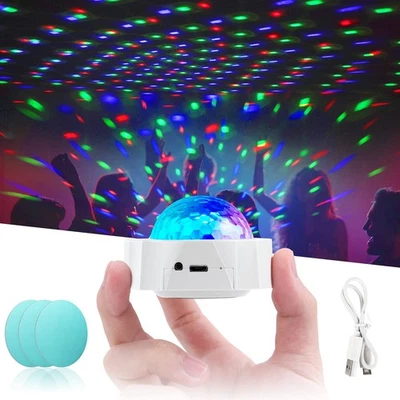 Mini Discokugel Licht, 3 Farben RGB Mini Discolicht Partylicht USB Wiederaufl... - Bild 1 von 4