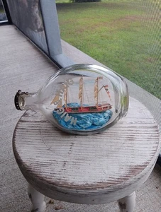 Vintage Ship In A Bottle, Haig's Pinched Bottle - Picture 1 of 9