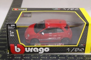 1:24 Abarth 500 red by Burago Diecast #18-22111 - NEW Old Stock - Picture 1 of 3