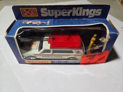 VINTAGE MATCHBOX SPEED KING K-49 AMBULANCE IN BOX UNPUNCHED DIE CAST CAR LQQK - Image 1 of 4