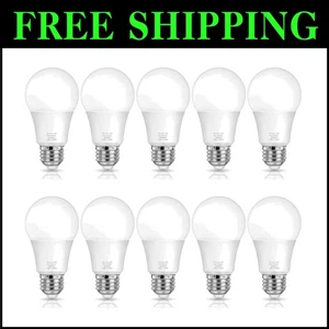 10-Pack A19 LED Light Bulbs: 100W Equivalent, Daylight White 5000K, Non-Dimmable - Picture 1 of 10