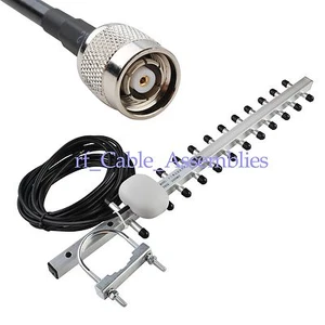 16DBi Wifi Yagi Antenna aerial RP TNC-J Male For WRT54G WRT54GL 5M High Quality - Picture 1 of 2
