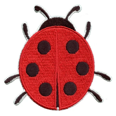 Red Ladybug Embroidered Iron On Patch - Image 1 of 2