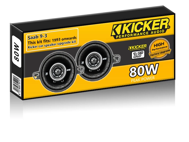 Saab 9-3 Front Dash Speakers Kicker 3.5" 87mm car speaker kit 80W - Изображение 1 из 1
