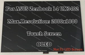 14.0" 2.8K ASUS Zenbook 14 OLED UX3402 UM3402 LCD Screen Panel Display Assembly - Picture 1 of 12