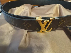 Authentic Louis Vuitton M9453 Monogram Santule LV Initial Reversible Belt 85/34 - Picture 1 of 6