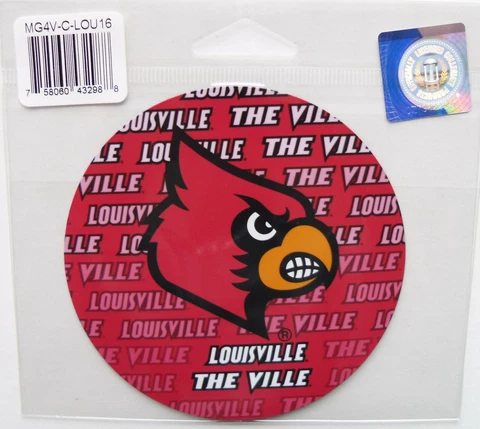 NCAA 1 Pair Louisville Cardinals Magnets 4" Diameter Cover