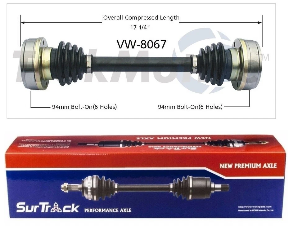 For VW Fastback Squareback 69-73 Rear Pass Right CV Axle Shaft SurTrack VW-8067 - Изображение 1 из 1
