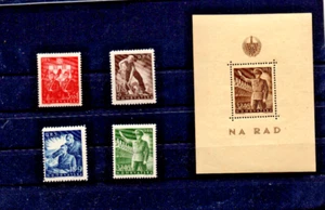 NDH/CROATIA 1944-MICHEL 162-165+BLOCK 7-MH AND MNH - Picture 1 of 1